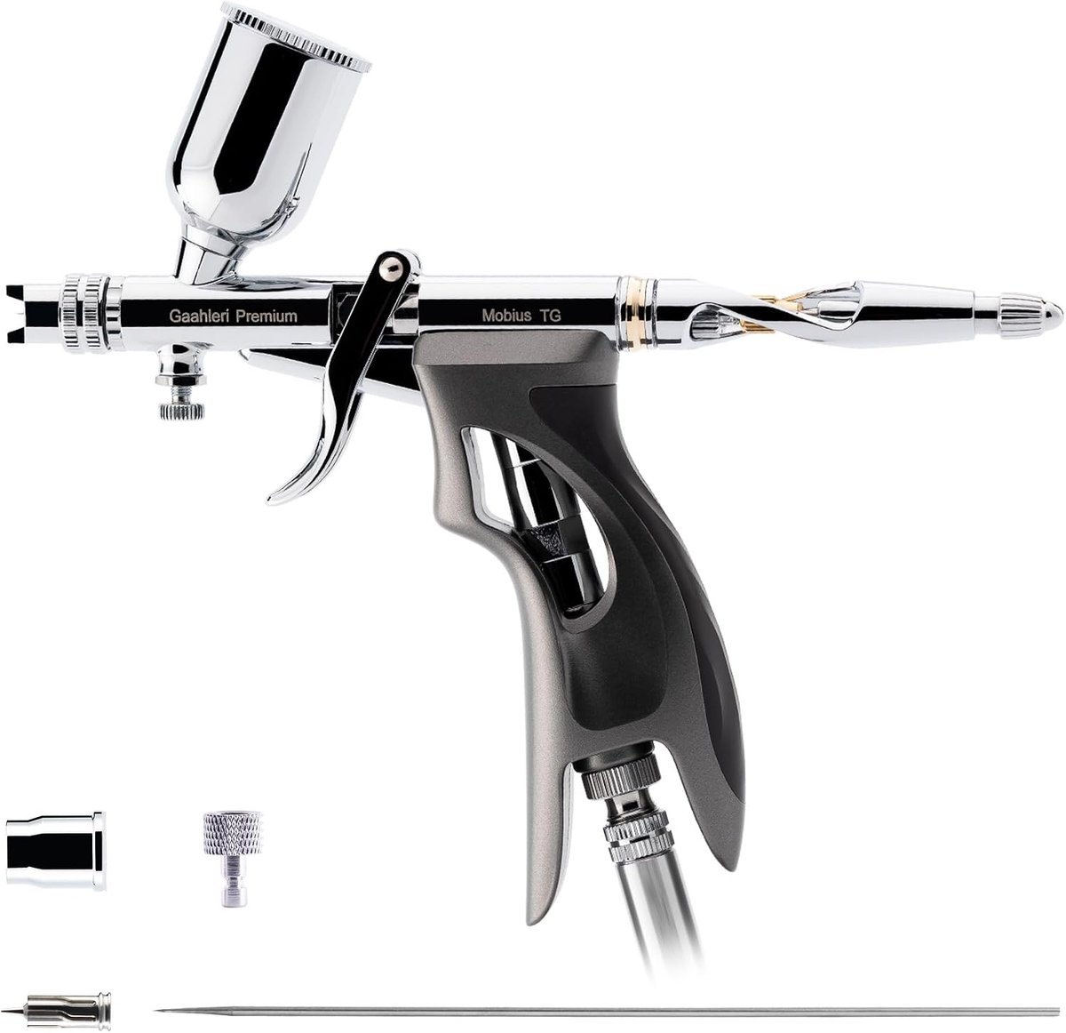 Airbrush met Mobius-Trigger - Volledig metaal - Ergonomische handgreep - Voor precisiewerk - ShopVlot