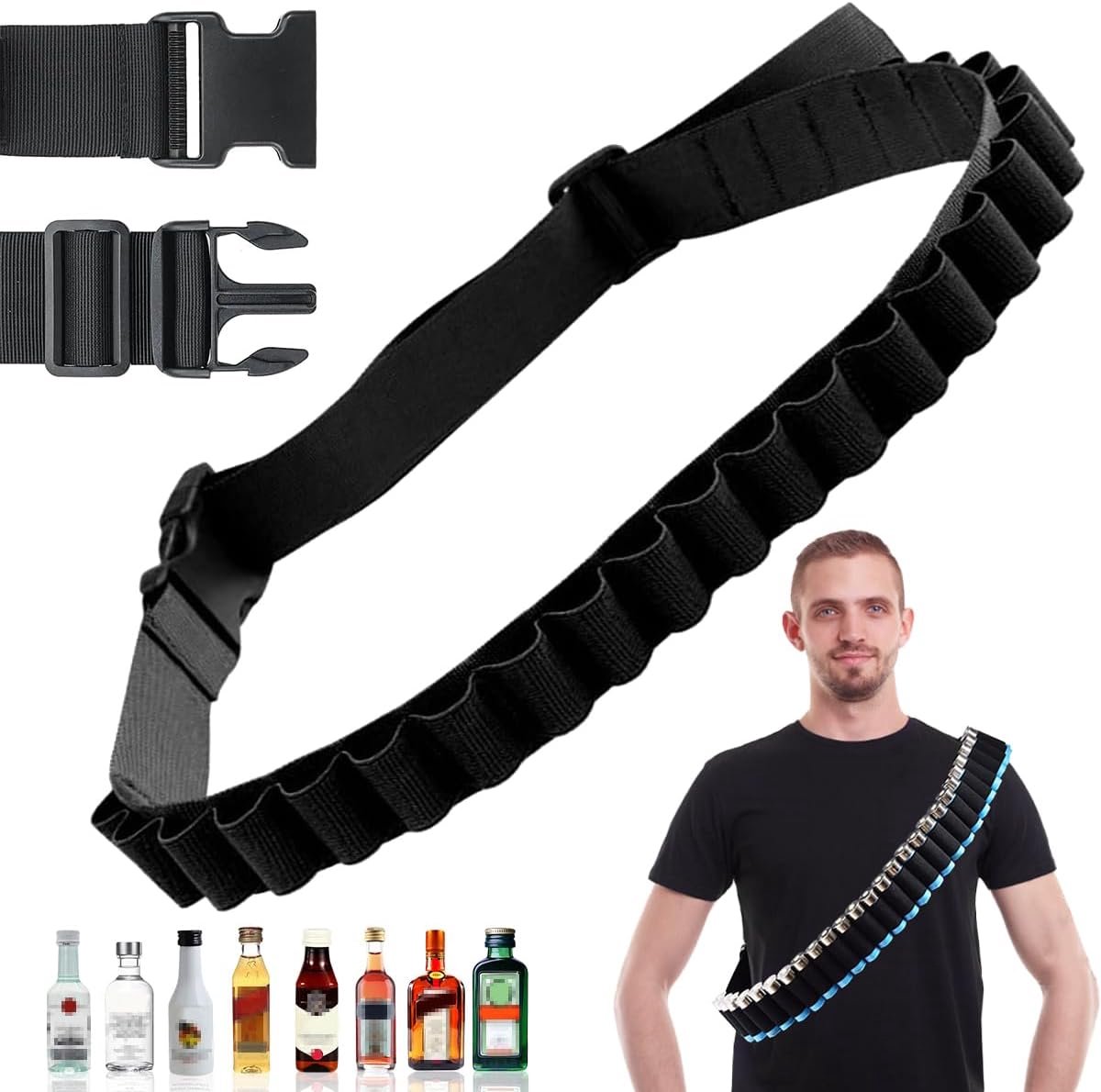Klopfer Belt 130 cm - Zwart - 27 gaatjes - Ideaal voor belt holder - ShopVlot