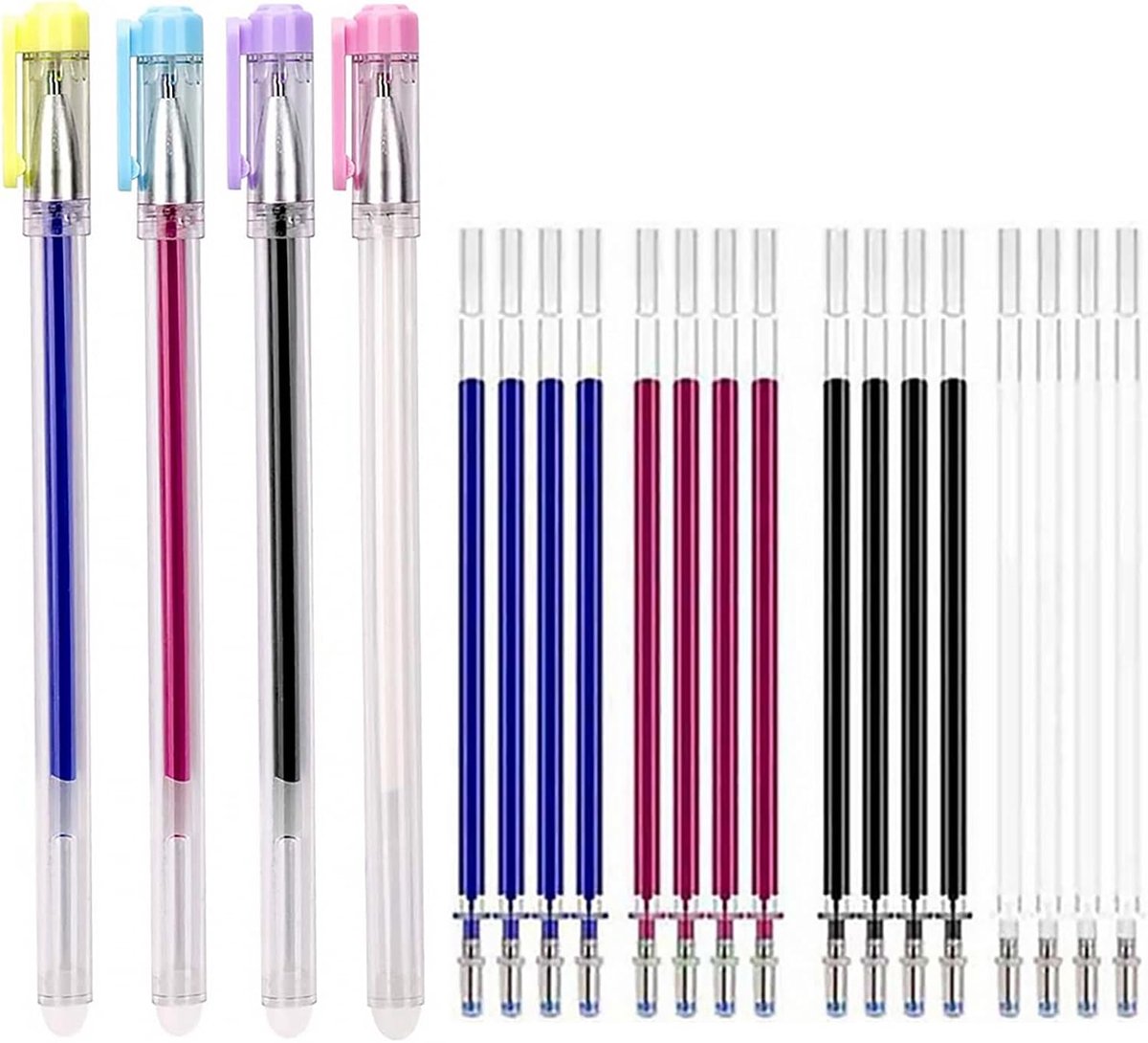 Erasable markers met 20 navullingen - viltstiften voor stoffen - eenvoudig te verwijderen inkt - ideaal voor naaiwerk - ShopVlot