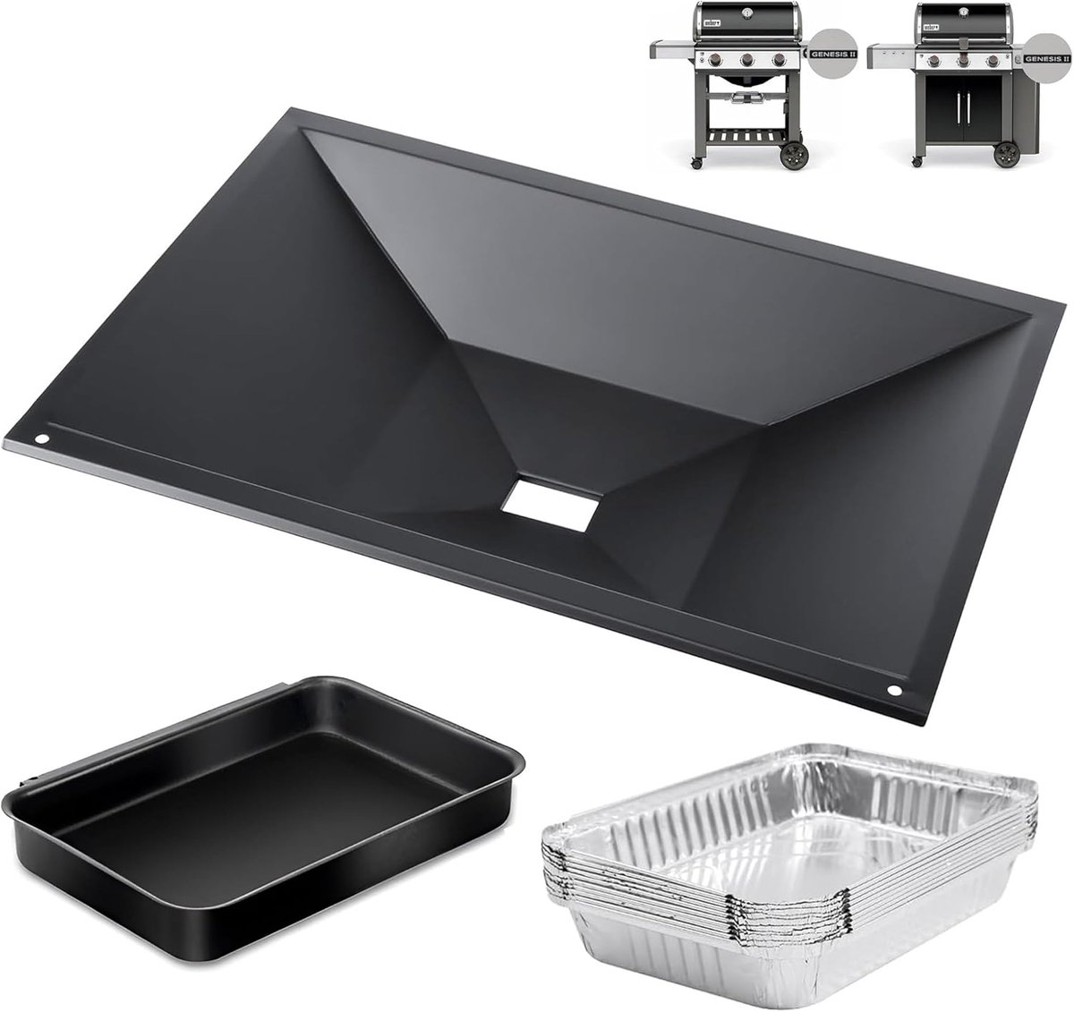 Grease Tray met 10-Piece Drip Pan Liner - Vervangingsonderdeel voor Weber Genesis II 300 Series - Betrouwbare vetopvang - ShopVlot
