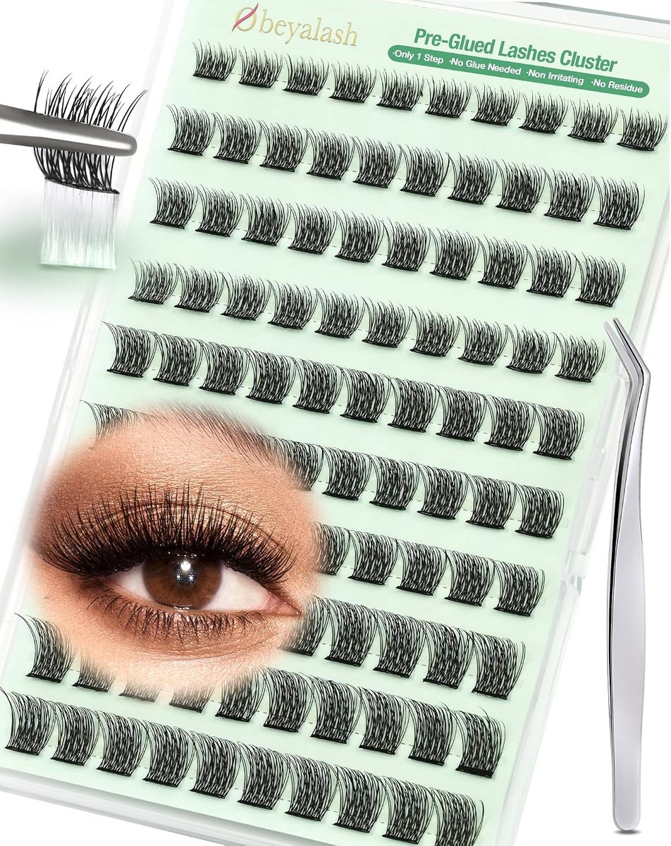 Wimpers clusters pre-gelijmd - individuele wimperextensions - met precisietang - eenvoudig aan te brengen - ShopVlot