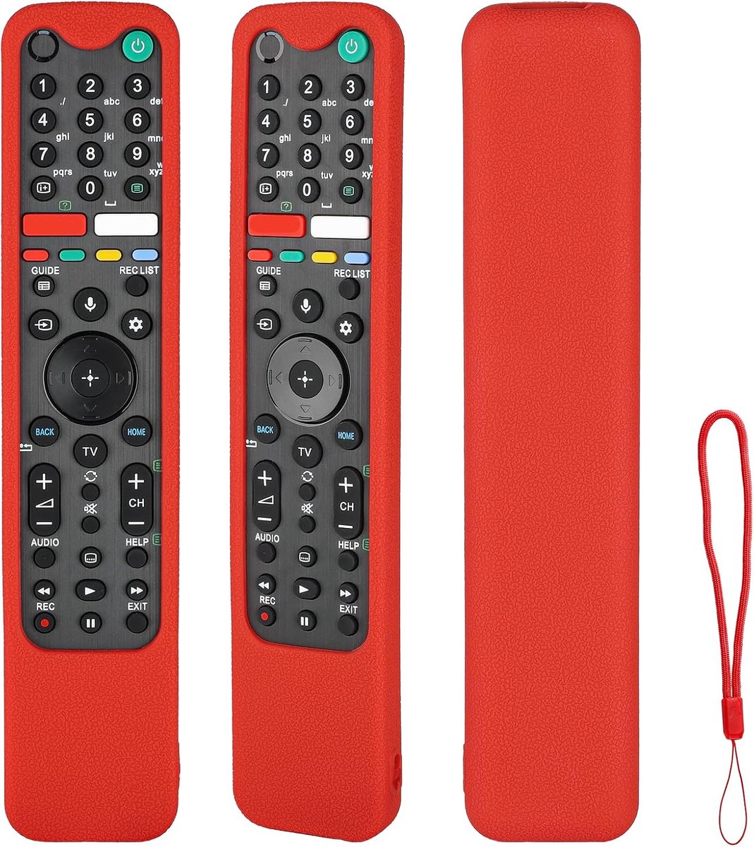 Afstandsbediening hoes siliconen - schokbestendig - met lanyard - bescherming voor Sony TV afstandsbedieningen - ShopVlot