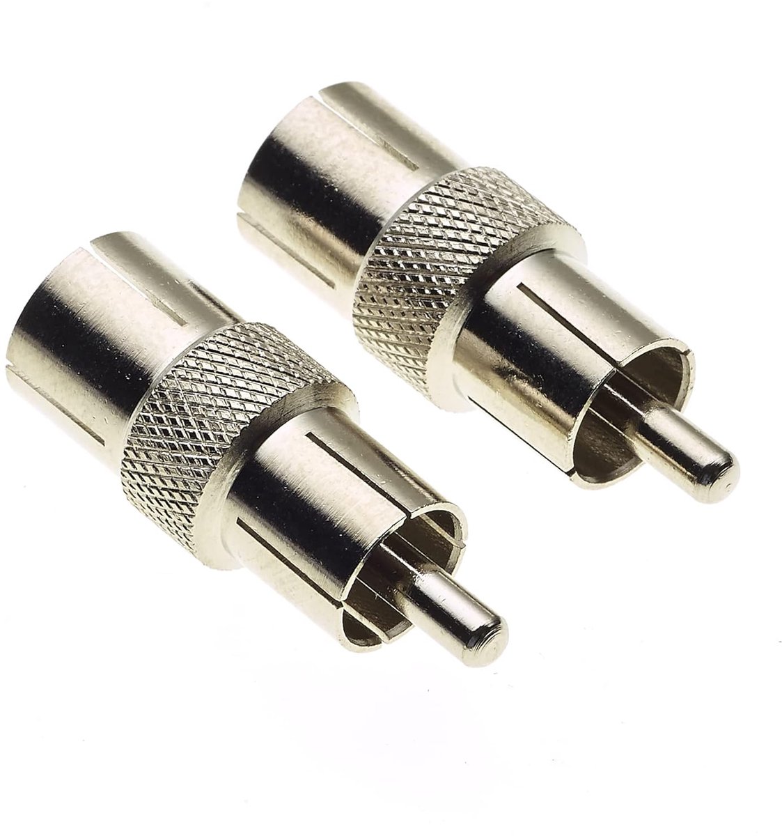 Coax naar RCA adapter - Pack van 2 - Female Coaxiale naar Male Phono - Eenvoudige installatie voor audio en video - ShopVlot