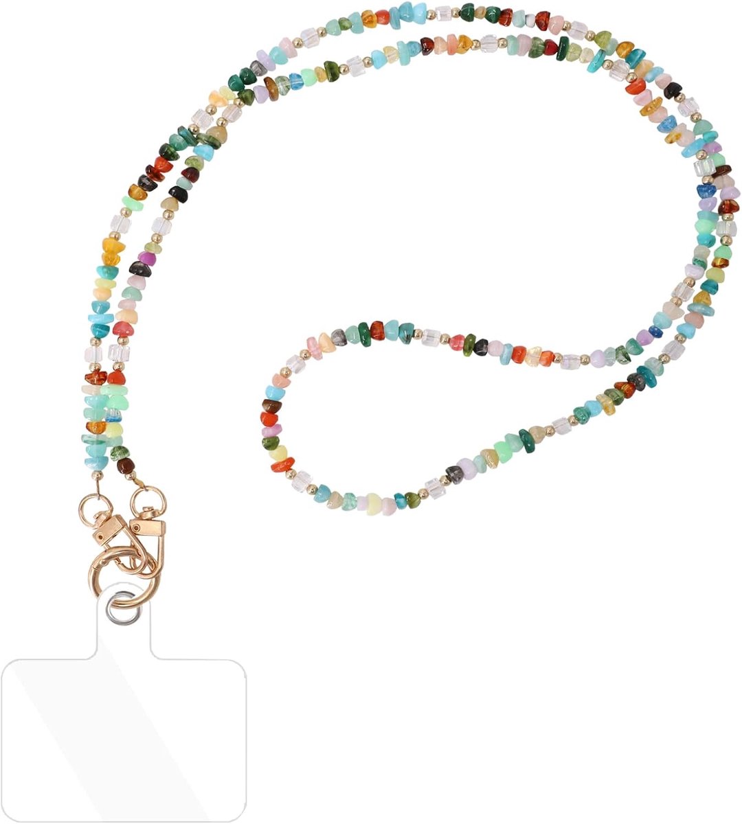 Mobiele telefoon ketting - universele halsband - natuurlijke stenen hanger - anti-verlies oplossing - ShopVlot