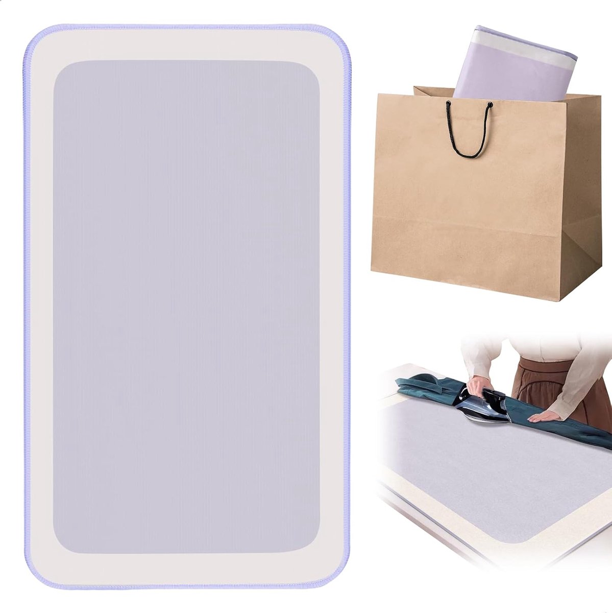 Strijkmat voor tafel 80 x 50 cm - Paars - Opvouwbaar - Ideaal voor onderweg - ShopVlot