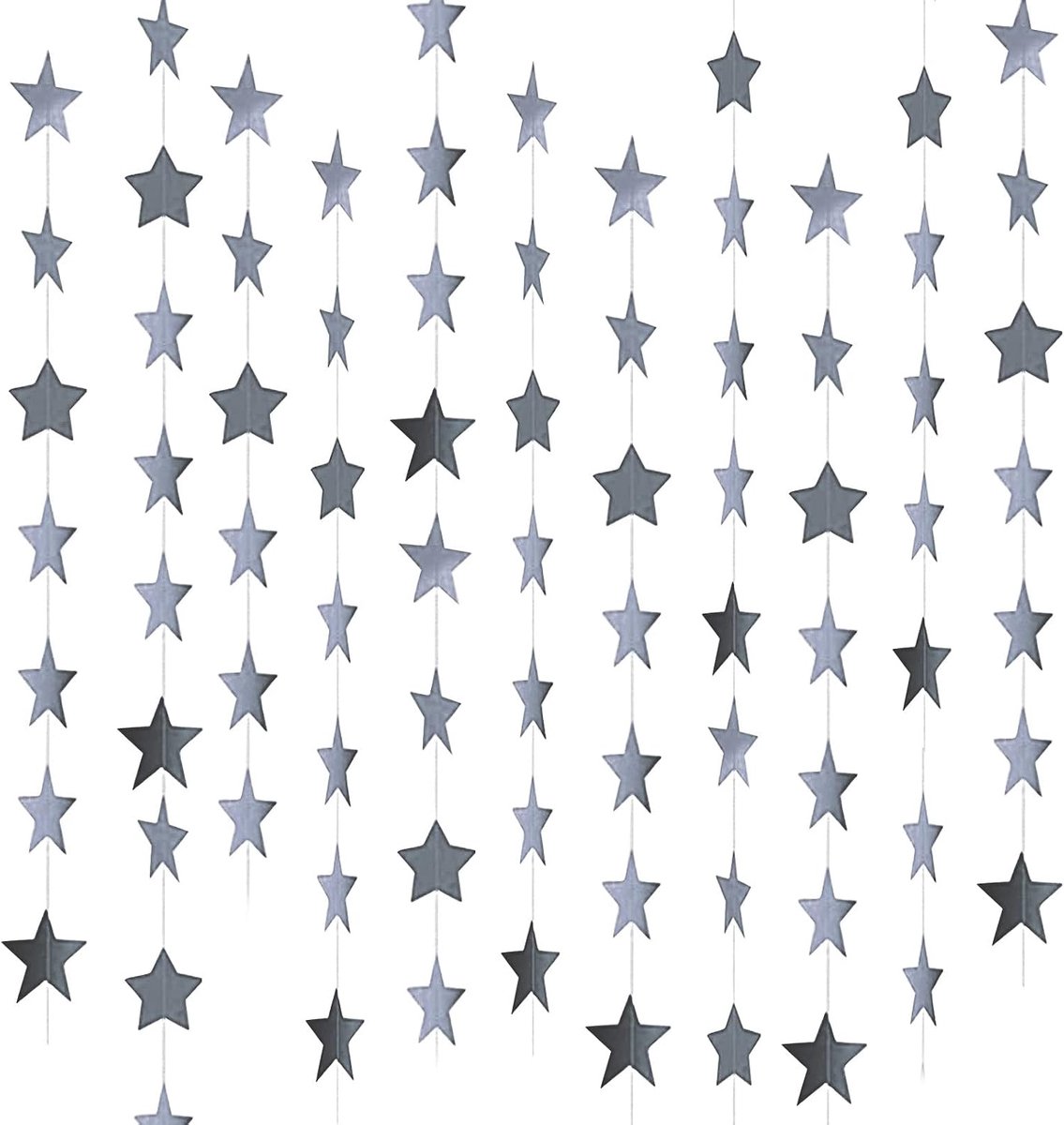 Sterrent garland 20m - reflecterend papier - knipbare lengte - perfect voor feestdecoratie - ShopVlot