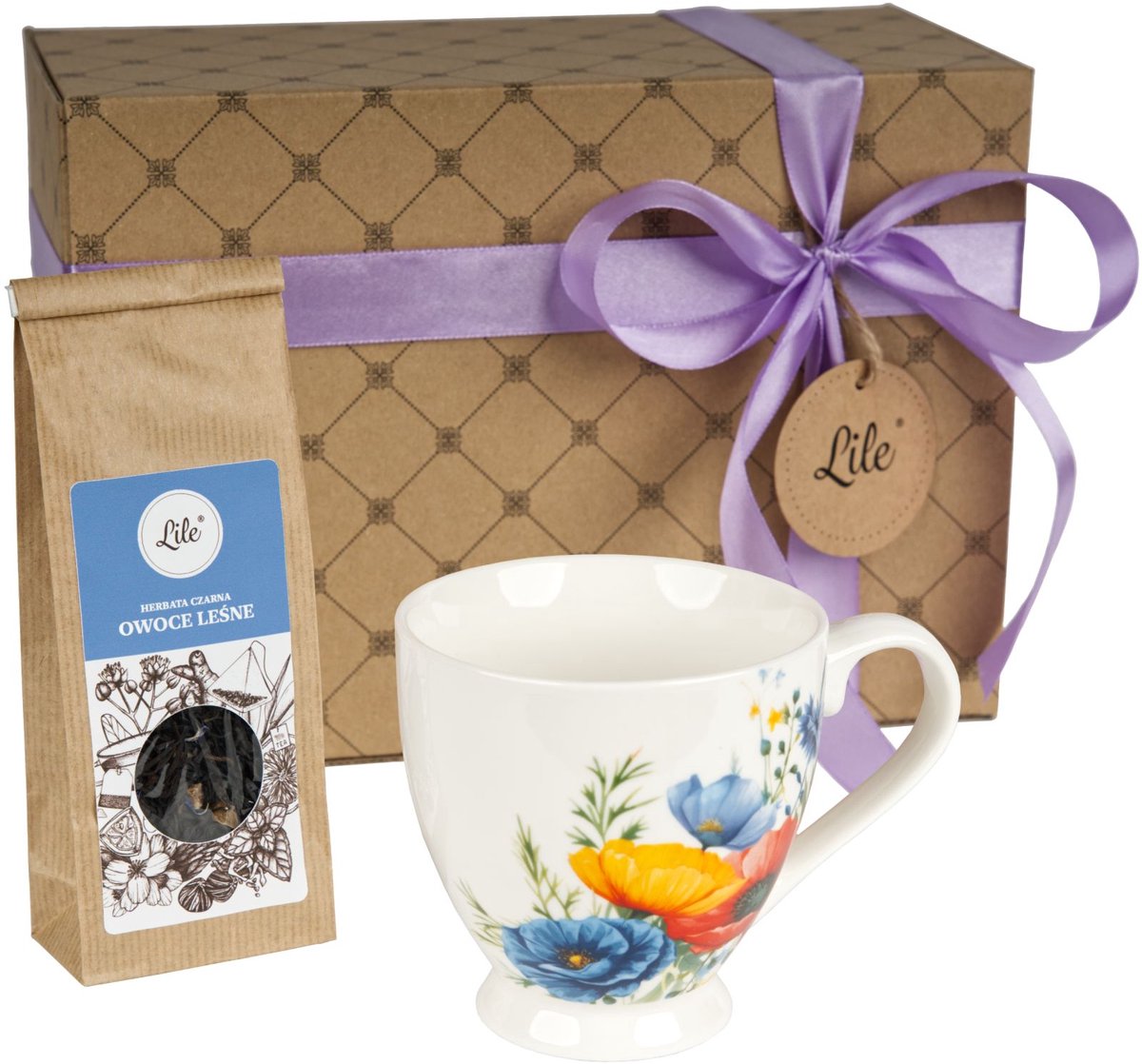 Merkloos Porseleinen kop & bosvruchten thee cadeauset