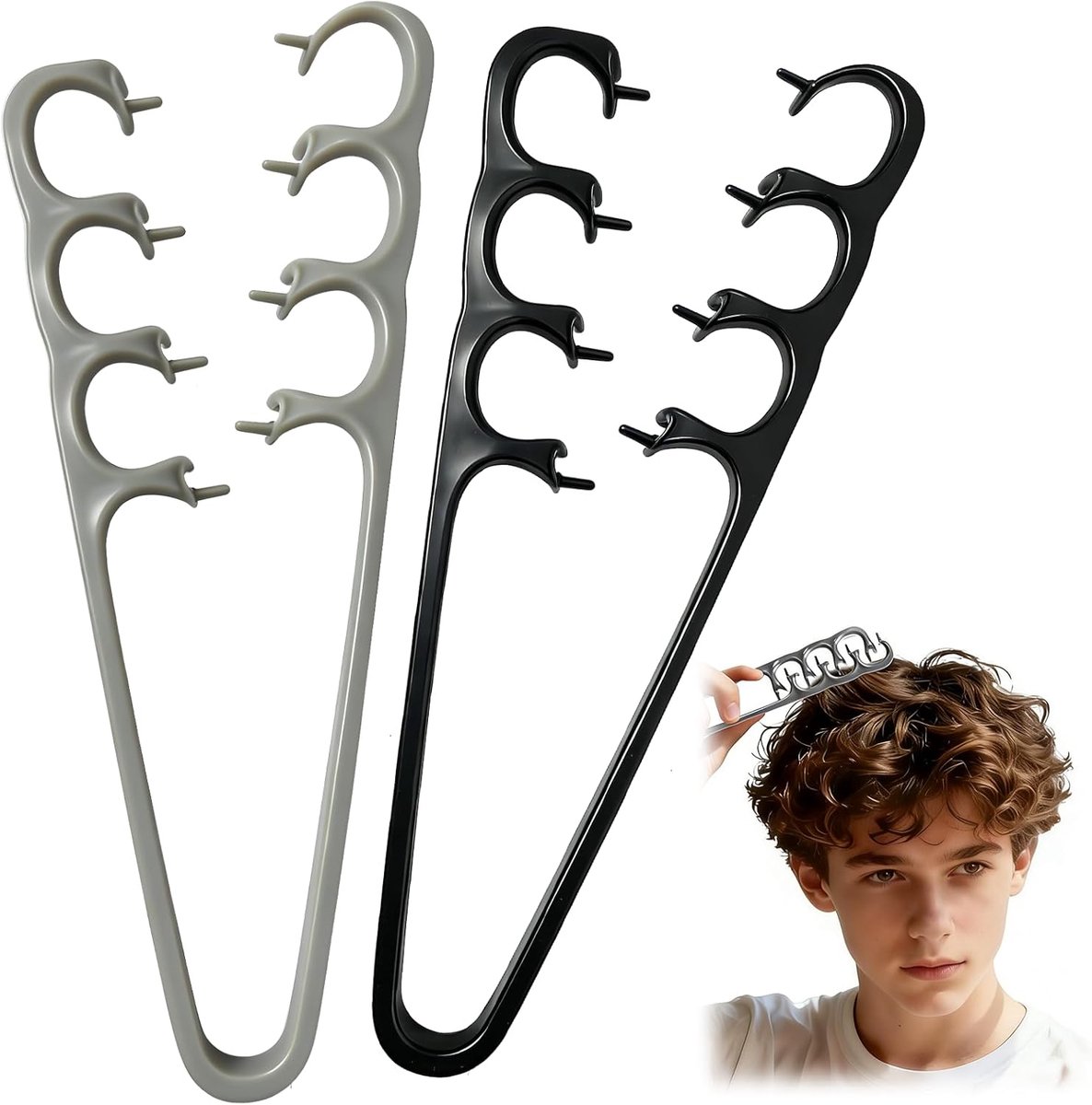 Textuurkam voor mannen, krultang kort haar, textuur styling kam, haarborstel voor mannen en vrouwen, voor de haarwortels met ponyaanzet, lifting haarwortels