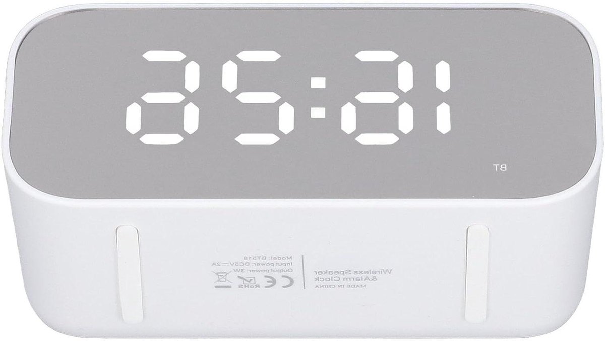 Digitale Wekker Radio - Wekker met Speaker - Wakker Worden - Dubbel Alarm - 14.5 cm - Wit