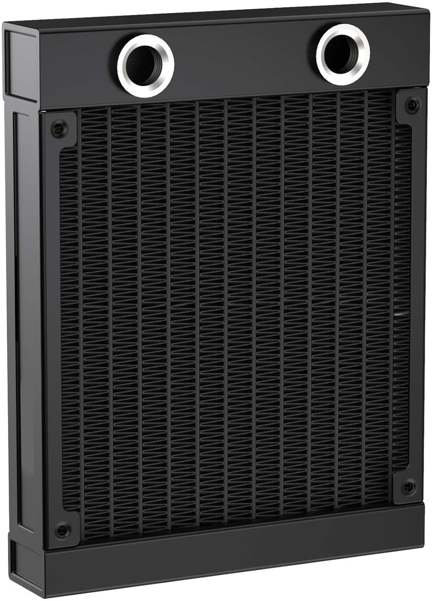 Waterkoeler, G1 / 4-schroefdraad verwarmingsserie koeler 12 buizen aluminium warmtewisselaar koeler voor PC CPU-computer waterkoelsysteem DC 12 V 120 mm