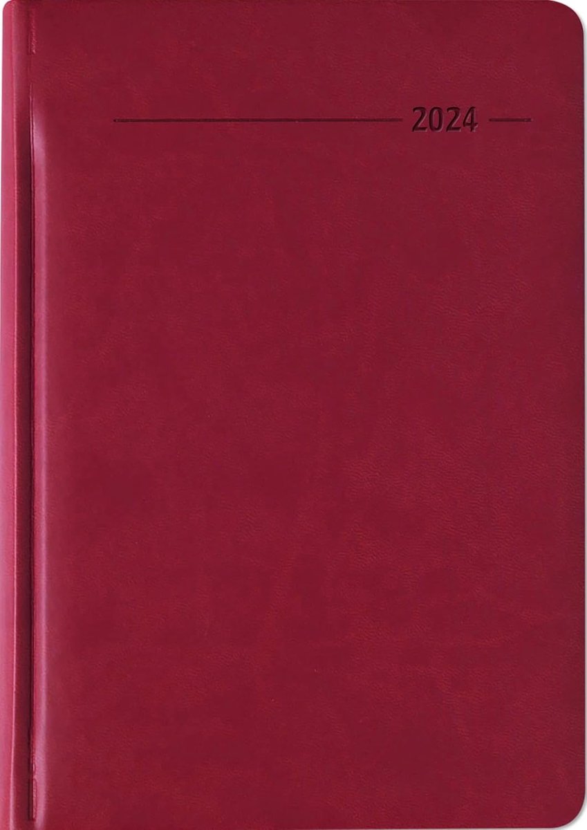 Tucson rot 2024 - Büro-Kalender A5 - Cheftimer - red - 1 Woche 2 Seiten - 128 Seiten - Tucson-Einband - Alpha Edition