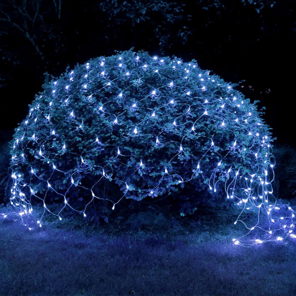 Lichtnet voor buiten, 96 leds, 1,5 x 1,5 m, decoratieve verlichting, 8 modi, kerstdecoratie, lichtnet, waterdicht lichtnet, lichtketting voor tuin, binnenplaats, balkon, pad