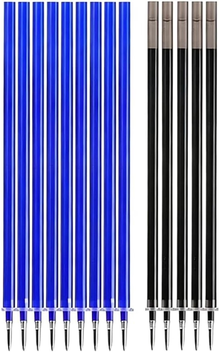 14 stuks vervangende vullingen, blauw, uitwisbare balpen, navulvullingen, blauw, thermogevoelige inkt, gelpennen, uitwisbare rollerpatronen voor kantoor en dagelijks gebruik, soepel schrijven