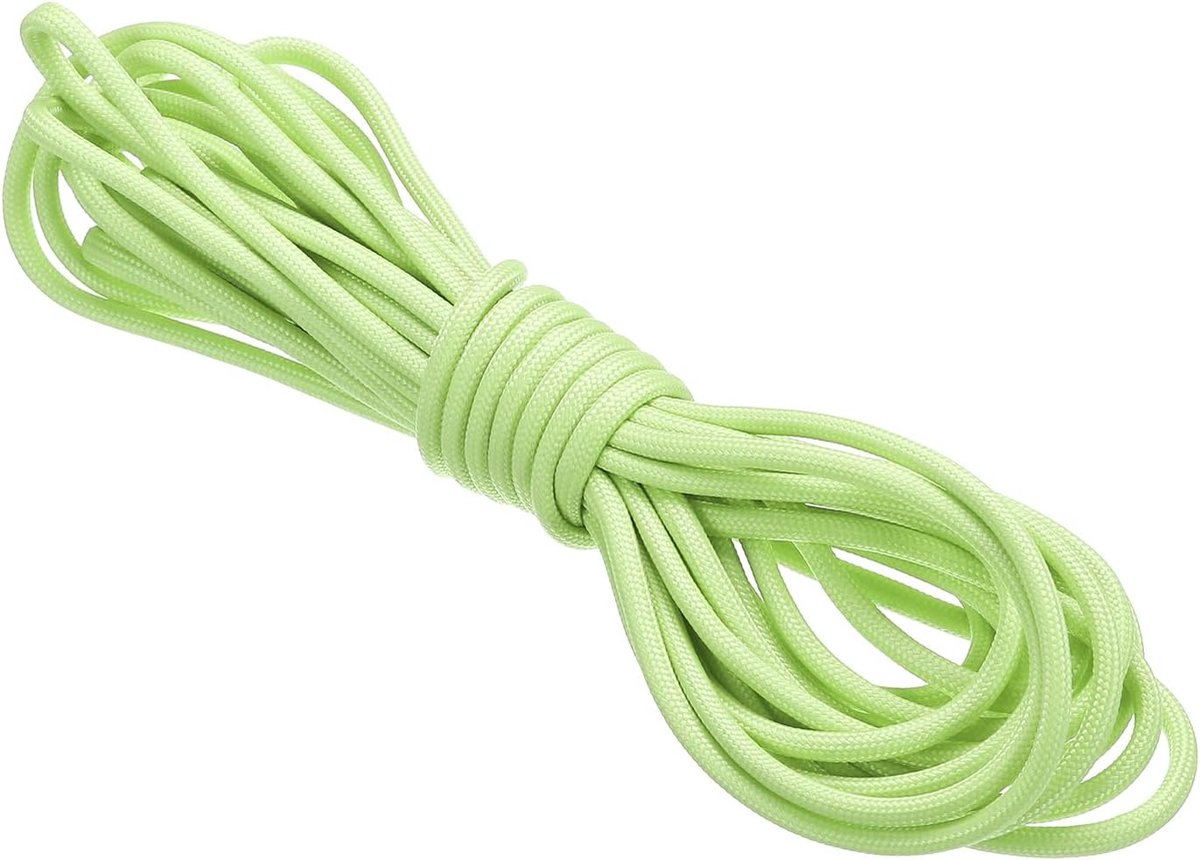 20 Voeten Reflecterende Guyline Camping Paracord, 4 mm Tent Cord Guyline Touw Nylon Paracord Touw voor Camping Tent Tarp Wandelen, Lichtgroen
