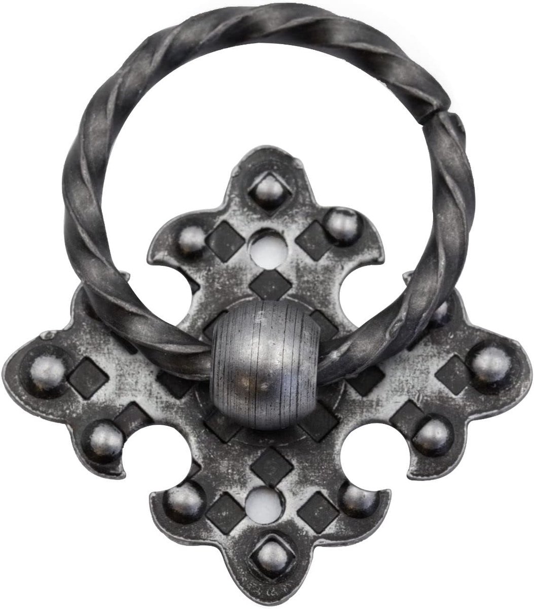 Kit 3 Stuks Handgrepen van Smeedijzer Horizontaal Decoratief voor Meubels Lade Deur Raam Vintage Effect Antiek Rustiek
