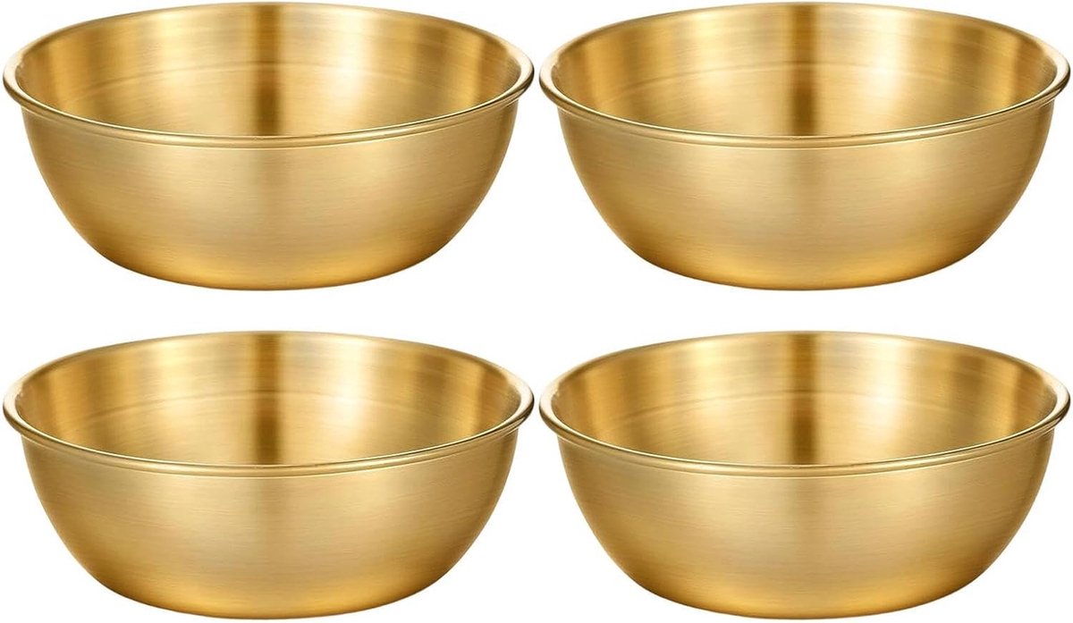 Schaaltje 4 Stuks Rond Roestvrij Staal | 8,4 cm mini schaaltjes en dipkommen voor de keuken voor restaurant, camper, barbecue, feestjes, snacks, ketchup, specerijen