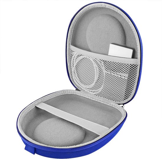 Draagtas voor hoofdtelefoon, compatibel met JBL T600BTNC, Live 400BT, Tune 500BT, T450BT, E45BT hoes, beschermende harde reistas met kabel, opladeropslag (blauw) — afbeelding 4