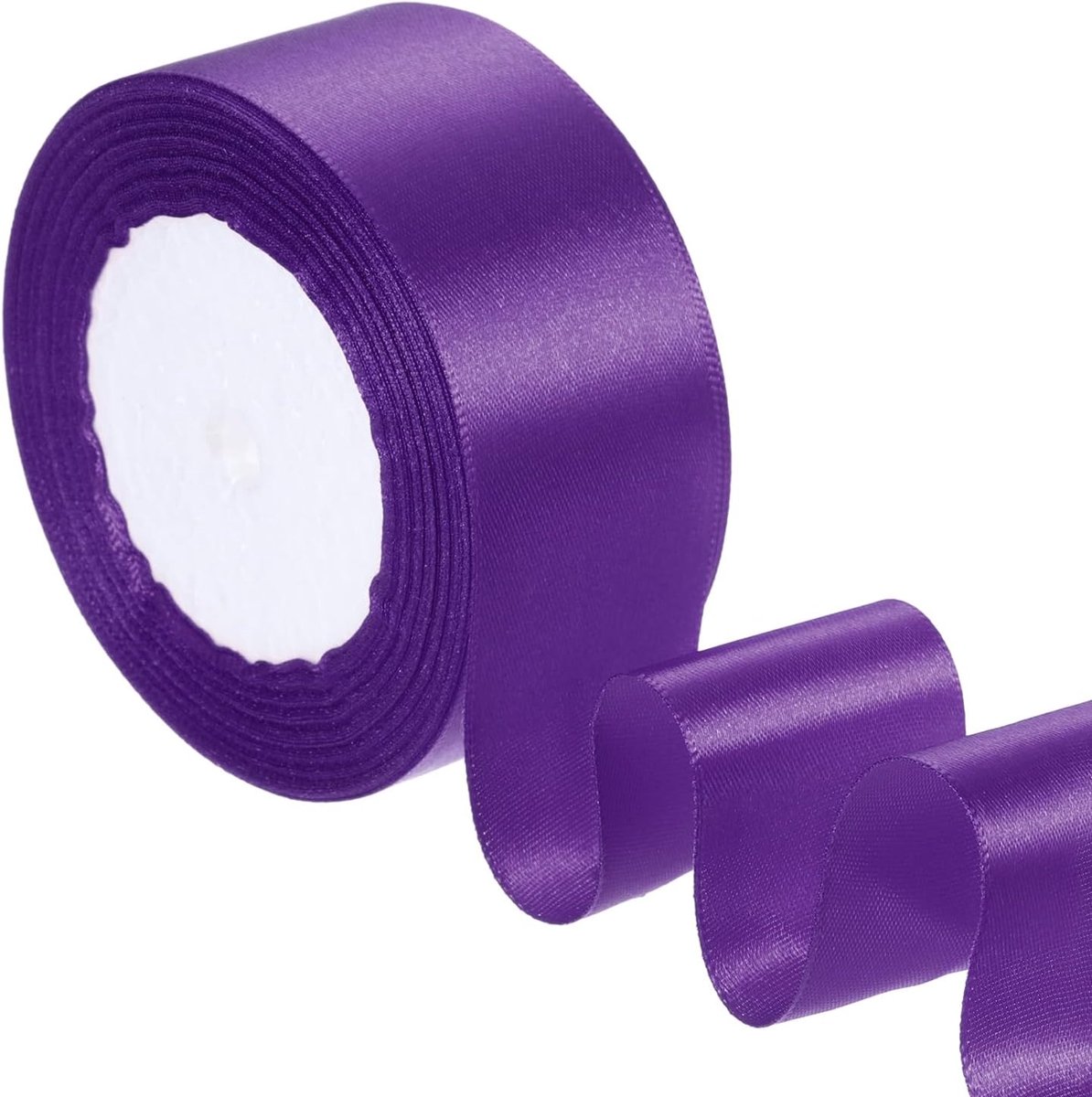 Satijnen lint rol 1,5 x 24 m, geschenkverpakkingslint voor het knippen van ceremonieset, grote opening, autostrik, stoel, doe-het-zelf naaiwerk, bruiloft, feestdecoratie, paars