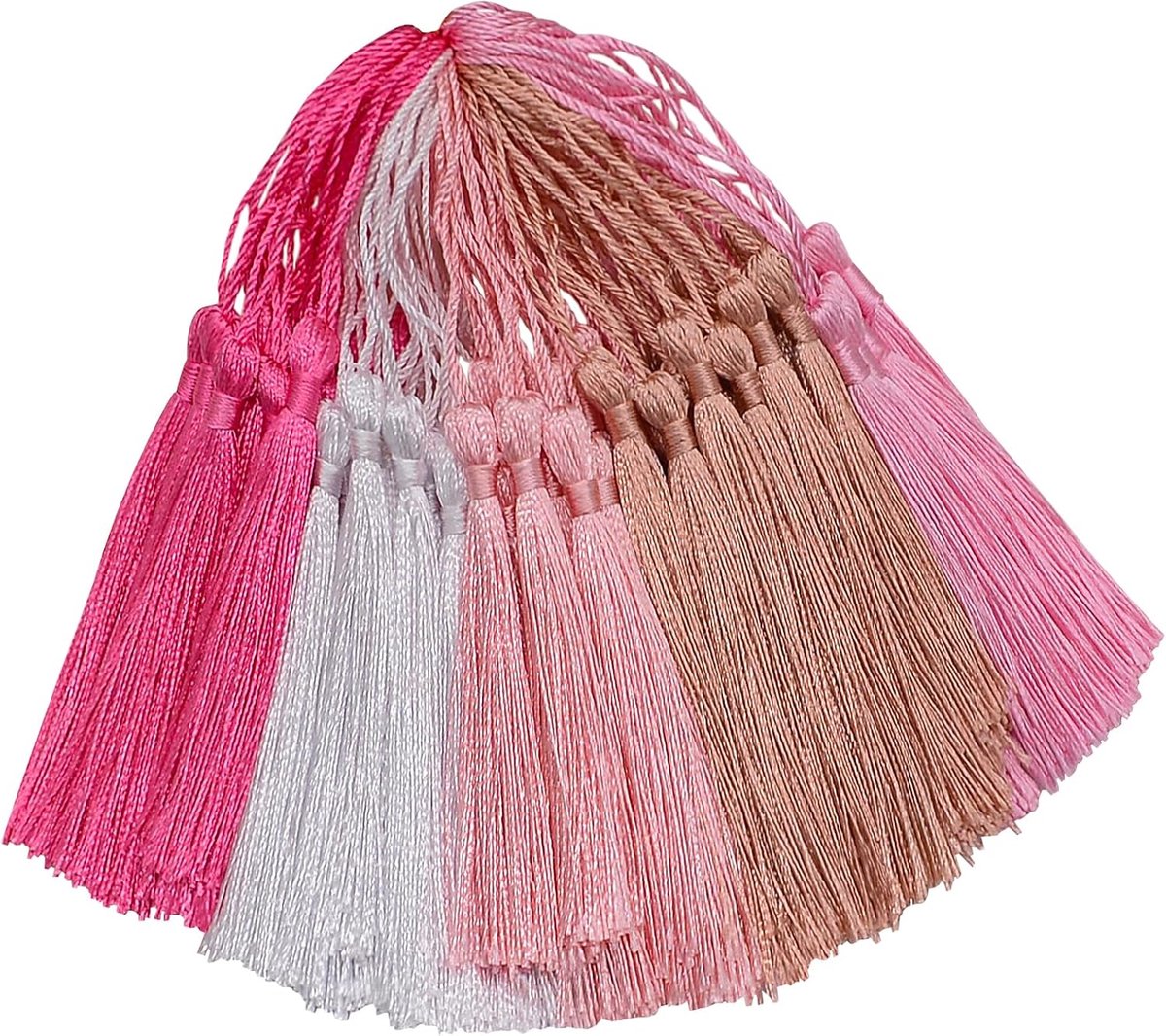 100 stuks mini zijdeachtige kwasthangers, kleine knutselwerken voor doe-het-zelf bladwijzers, slinger, armband, oorbel, ketting, tas, kaart, sleutelhanger, cadeau, decoratie, gepersonaliseerde