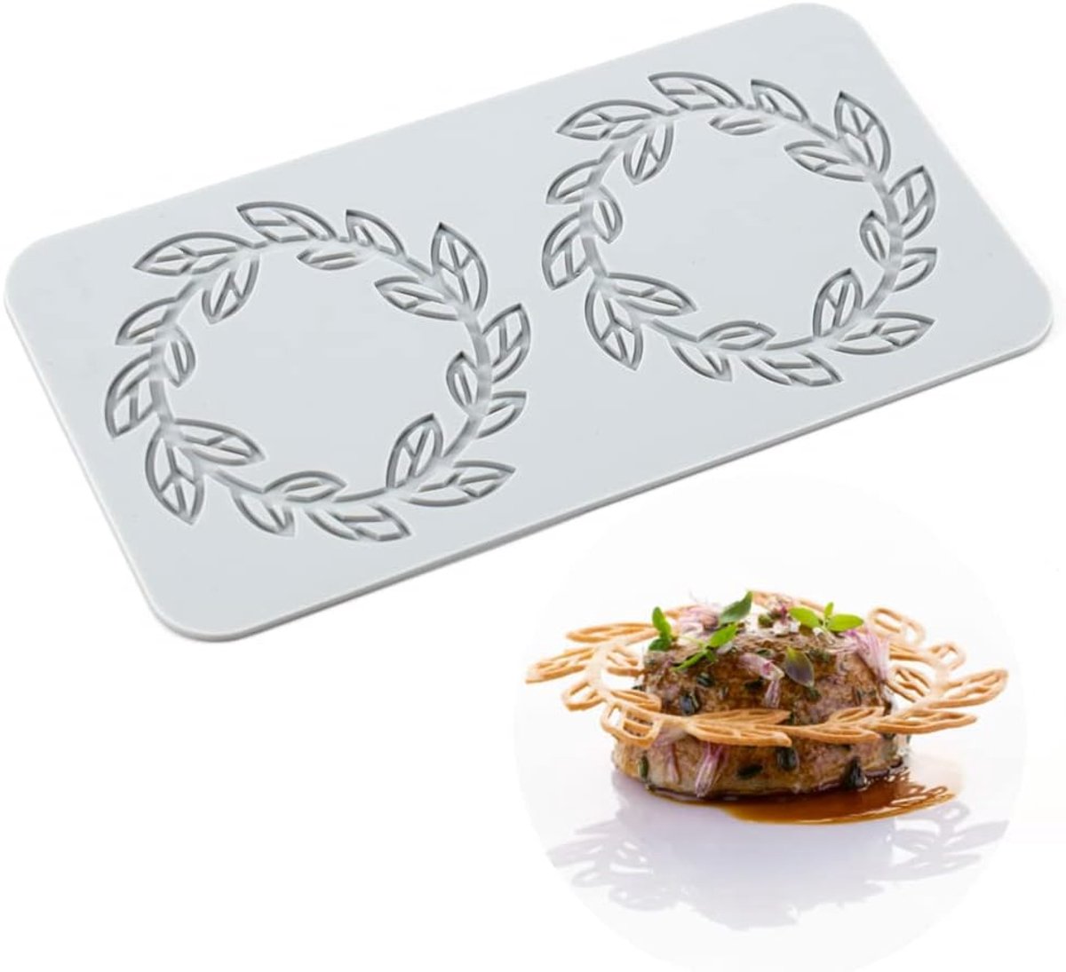 Siliconen vetermat, Sugar Craft Impression Mold Eetbare Taart Decoreren, 2 Gaten Slingers