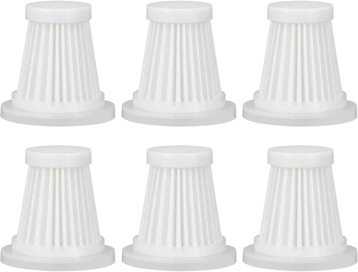 6 stuks filterstofzuigers, reservefilters voor draadloze mini-handstofzuiger | HEPA-filter voor fijnstof en allergenen, wasbaar en herbruikbaar, compatibel met Micisty & Feolaviy