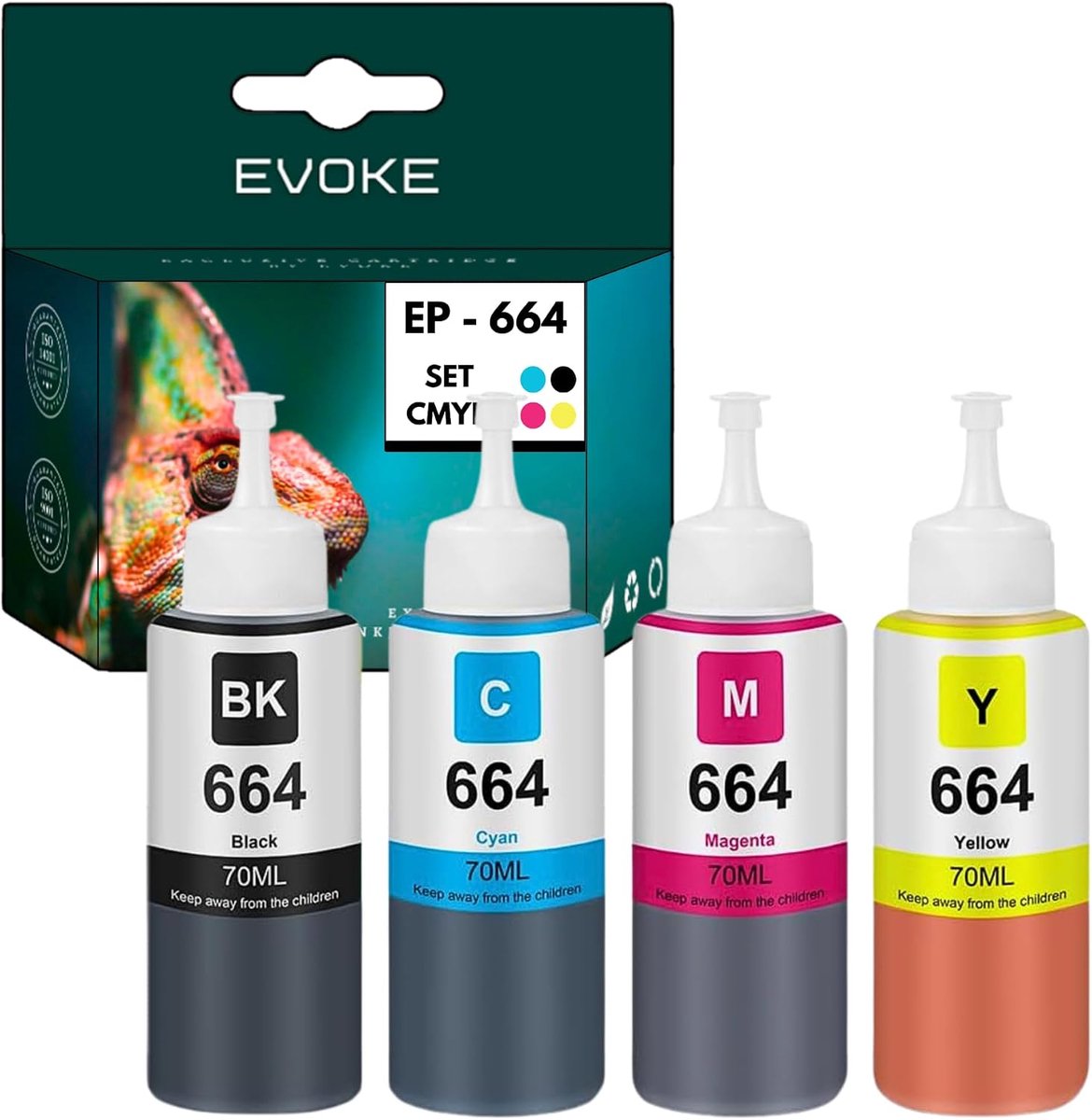 Inktset T664 - CMYK Kit - 280 ml - Tot 25600 pagina's - SnelShoppen
