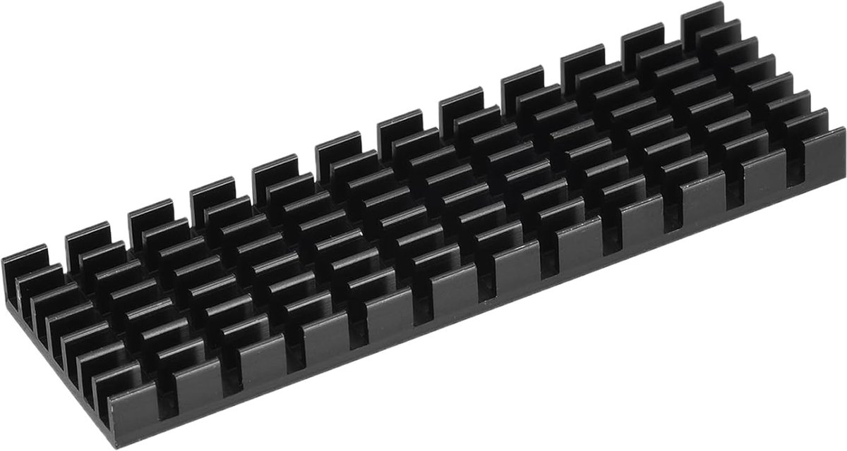 M.2 2280 nvme SSD koellichaam met thermische lagers, aluminium koellichaam voor PC, 70 x 22 x 6 mm, zwart