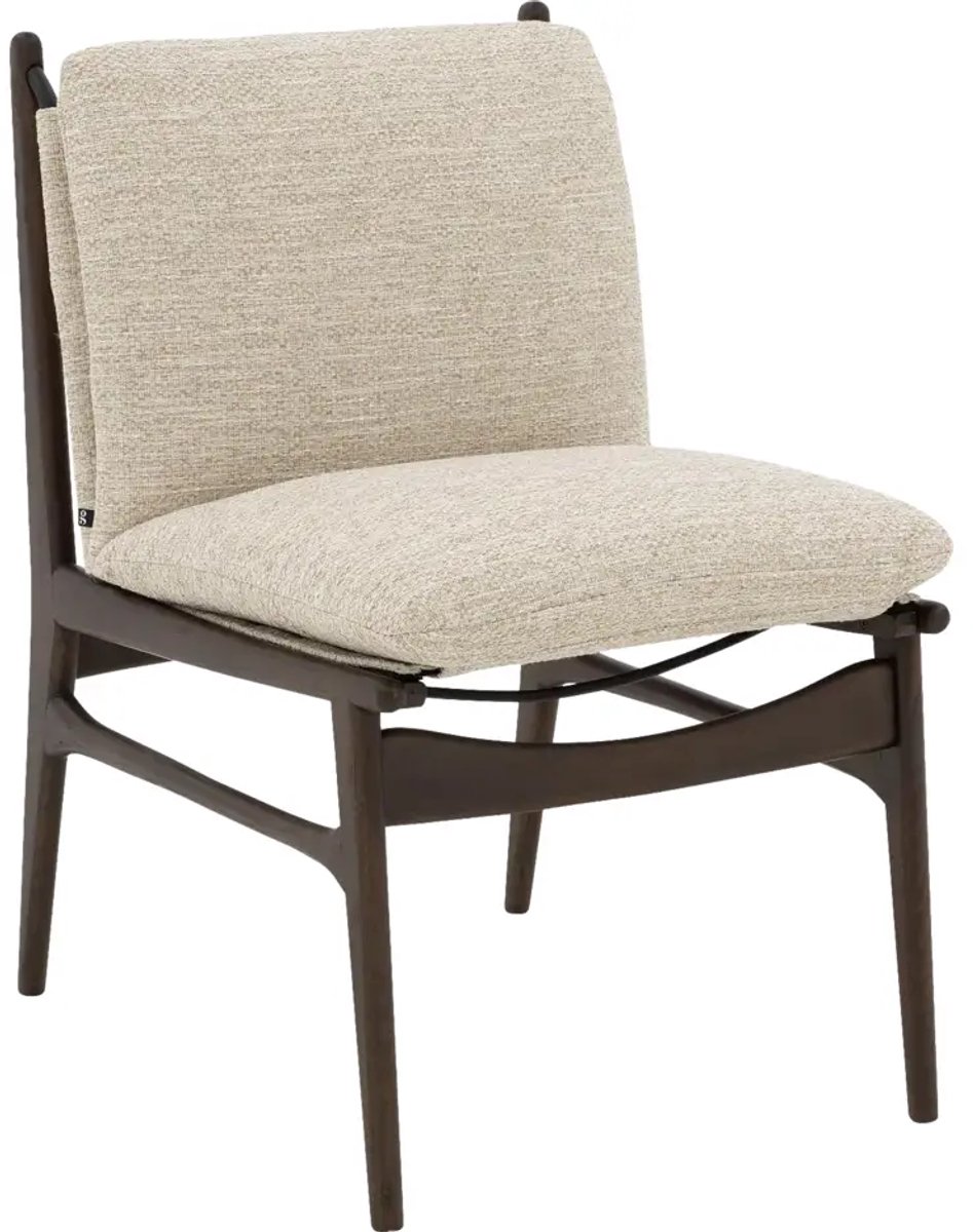Goossens Eetkamerstoel Alison - Zonder Armleuning - Stof - Beige
