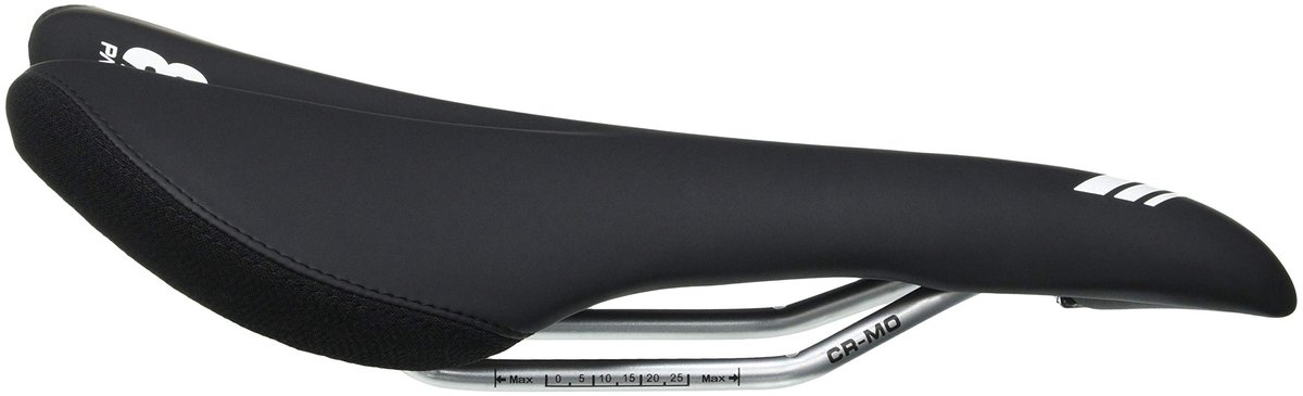 SnelShoppen - Parts 8.3 Zadel KANAP-Rails Cromo-Zwart/Wit, Uniseks, Volwassenen, Zwart, Eenheidsmaat, Fietszadel, Comfortabel Zadel voor Fietsen, Spor