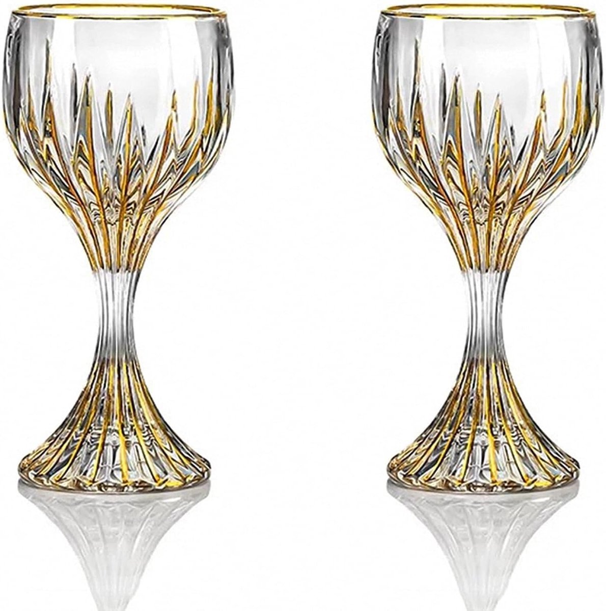 Elegante handgeschilderde gouden wijnglazen set van 20 - 10 oz, duurzame tumbler voor rode en witte wijn, perfect voor feestjes en speciale gelegenheden.