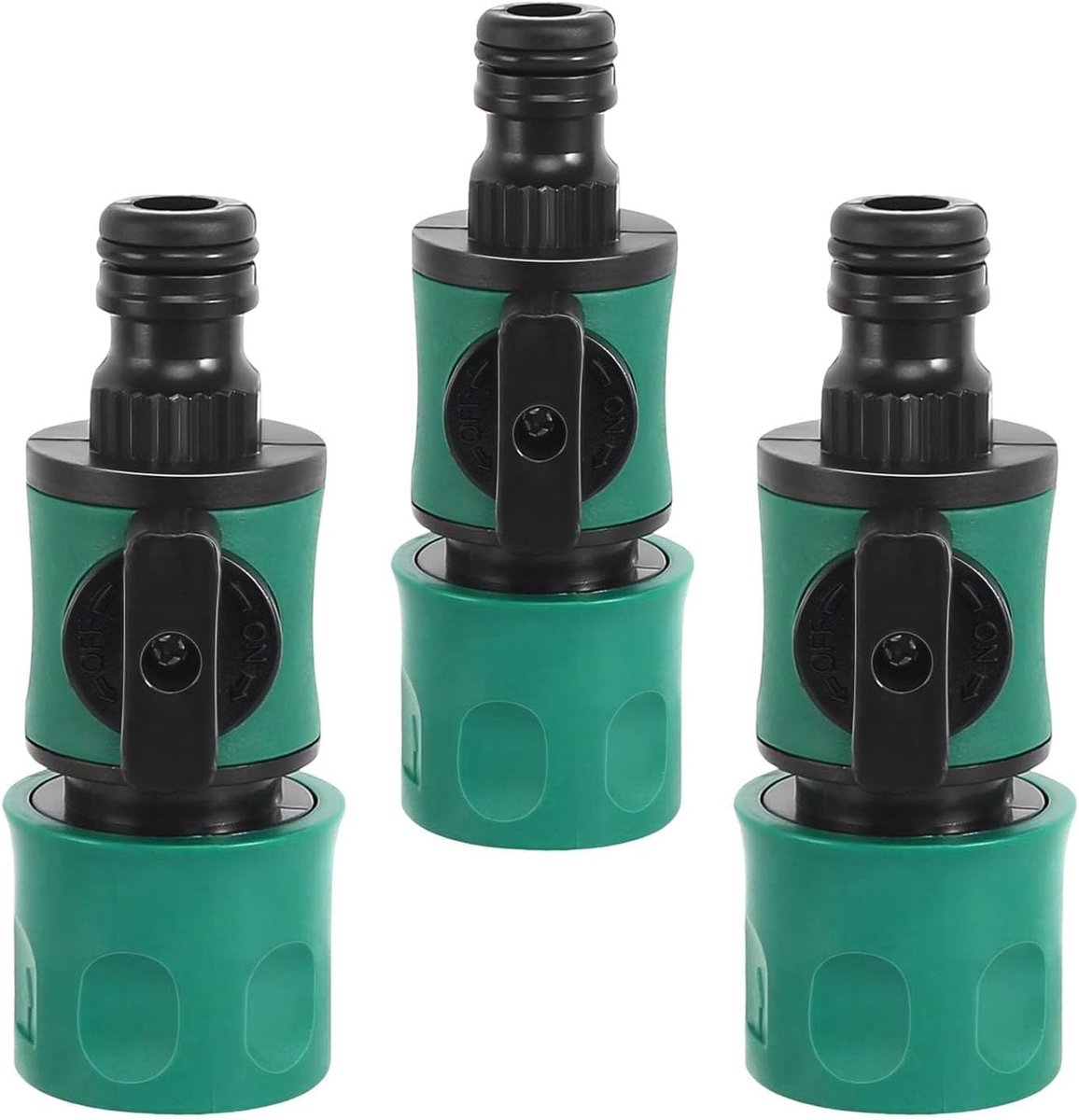 Set van 3 pijpverbindingen met afsluitklep voor slangen, universele koppeling en verlenger voor optimale waterdoorstroming