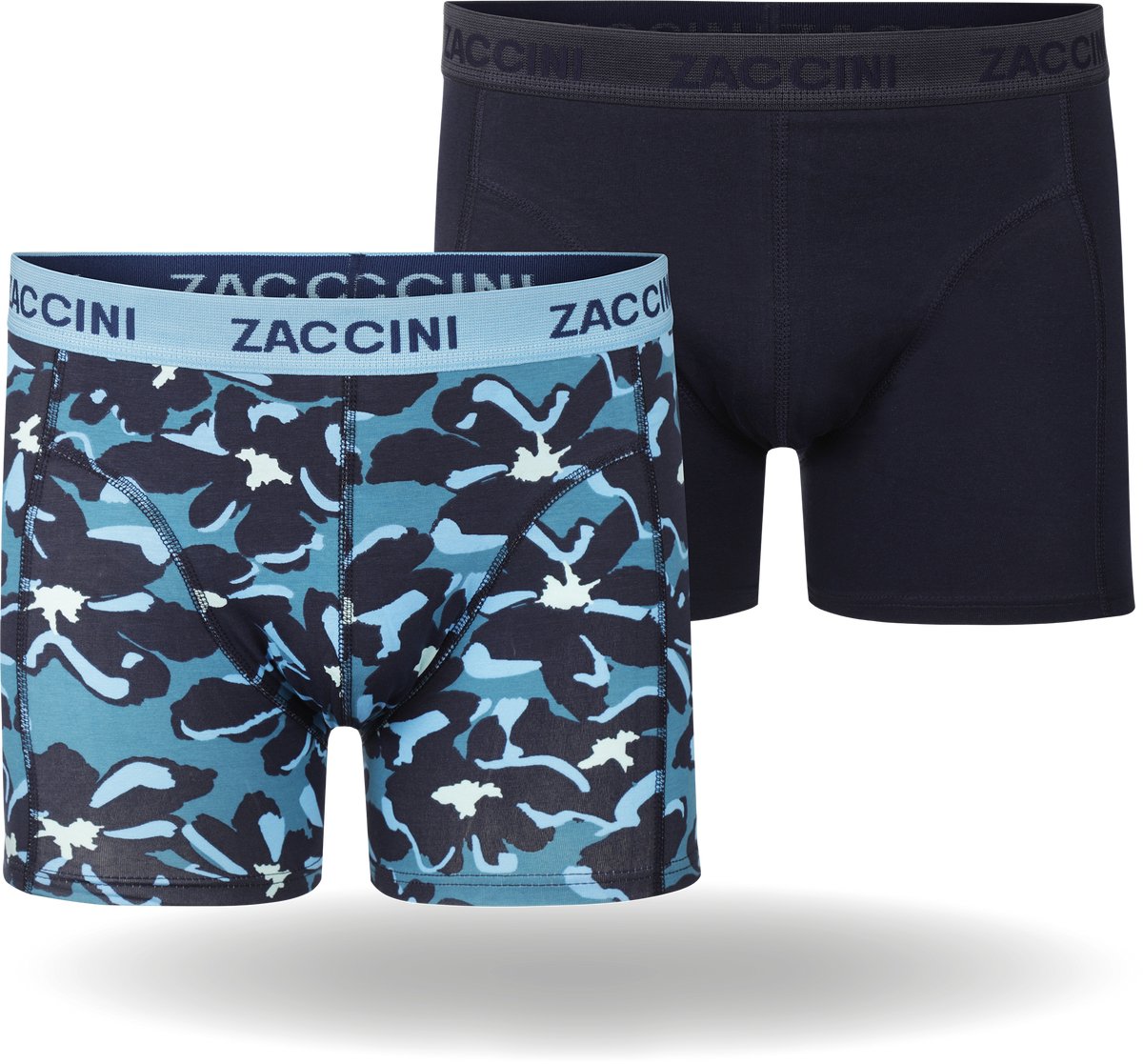 Zaccini Cotton Stretch Boxershorts - Blauw - 2 stuks - Heren onderbroeken - Boxer - 95% Katoen - Maat XXL