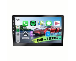 ESSGOO Autoradio 2Din Universeel - 10.1 Inch IPS HD Touchscreen - Android 15 - Apple Carplay & Android Auto (Draadloos) - 6+128GB - GPS Navigatiesysteem - Bluetooth, WiFi, MP5