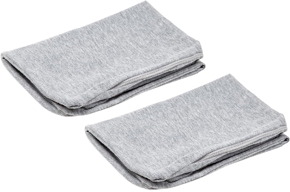 SnelShoppen - Kussenslopen Set van 2 Stuks 40 x 25 x 10 cm voor Neksteunkussen en Reiskussen, Katoen, Wasbaar, Ademend, Ergonomisch Zacht, Grijs