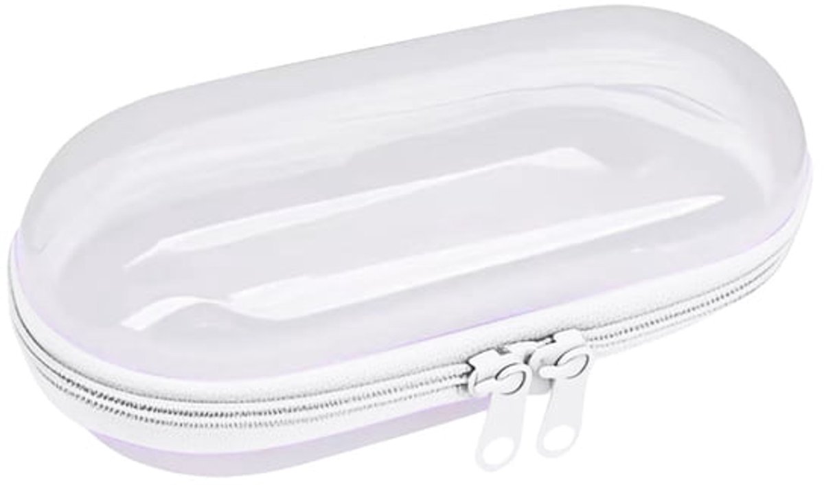 LISM-Transparant etui van hard plastic, pennenzak met dubbele ritssluiting, waterdichte toilettas en cosmetica-opbergdoos, opbergdoos voor schrijfwaren, draagbare reisorganizer.