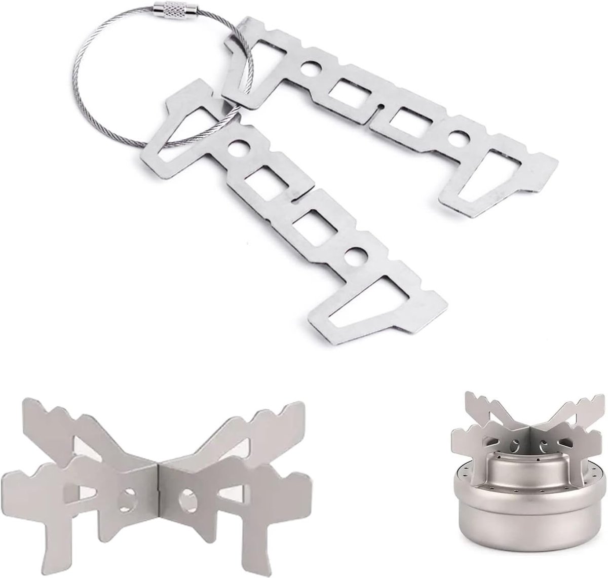 Stainless Steel Cross Stand voor Alcohol Stove, Lichtgewicht Camping Accessoires voor Buiten, Perfect voor Kamperen, Picknicken en Wandelen