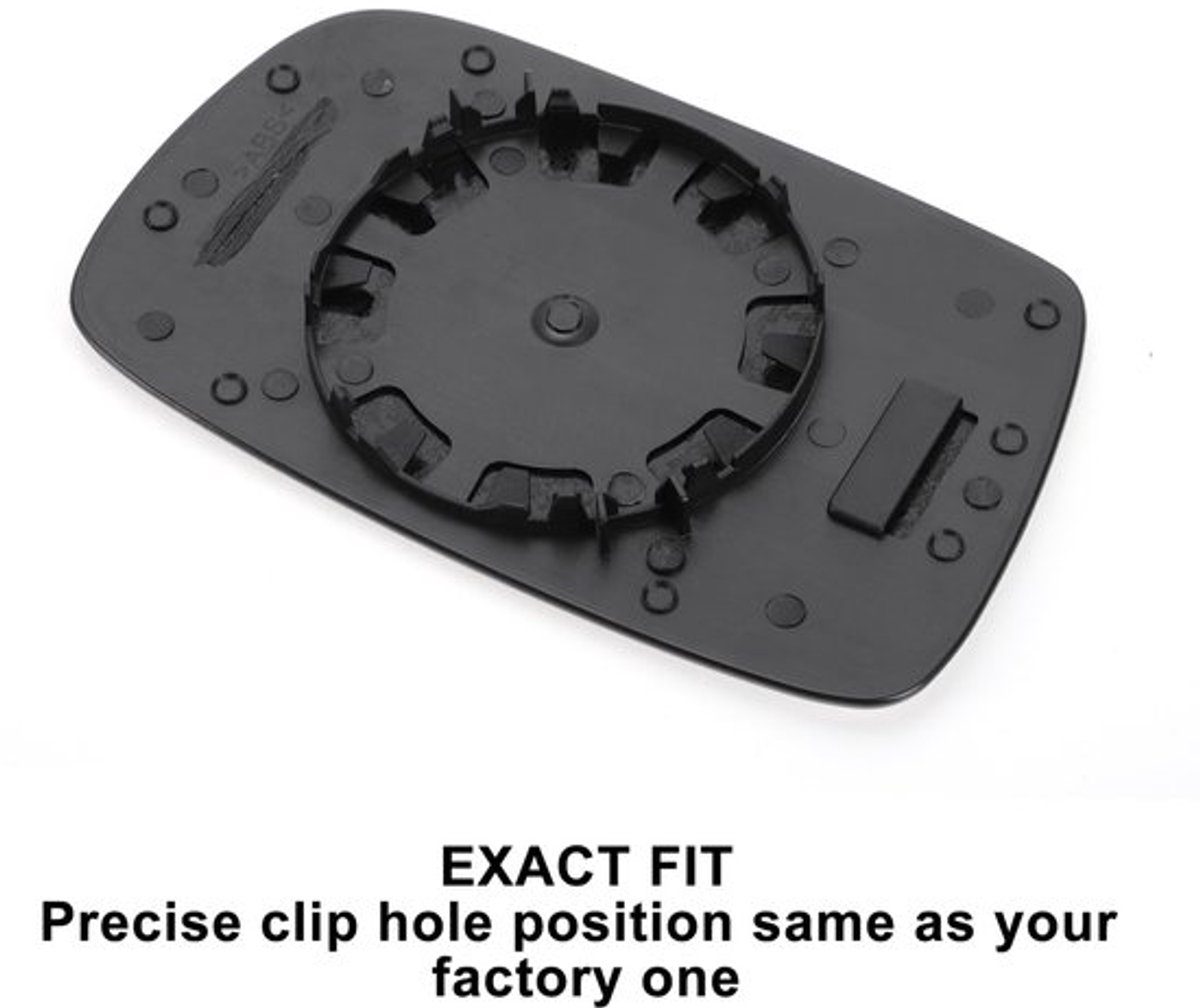Achteruitkijkspiegel - Vervangend Spiegelglas - Voor Toyota Yaris - Wit - Convex - Geschikt voor Elektrisch Bedienbare Spiegels - 1999-2003