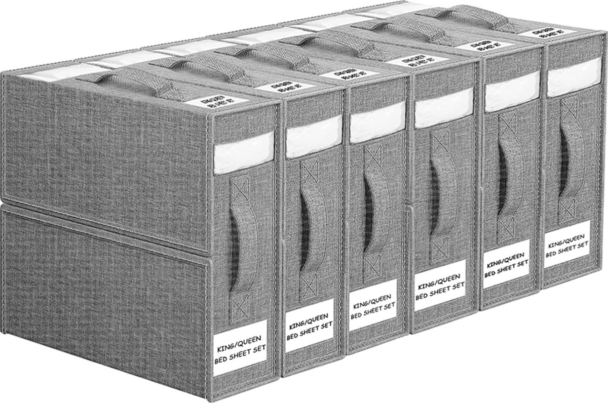 SnelShoppen - 6 stuks opbergorganizer, opvouwbare opbergtas voor lakens en kleding, multifunctionele opbergdozen voor in de kledingkast, onderbed en l