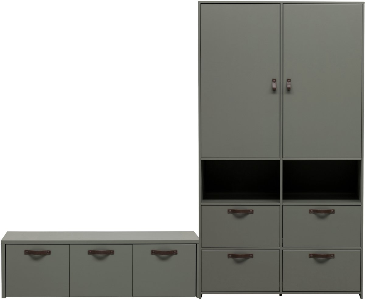 vtwonen garderobekast 103 cm & kistbank 120 cm Stage - Grenen - Soap