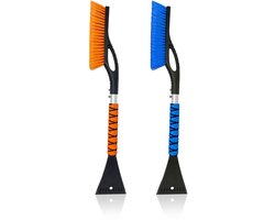 Autoruitenkrabber - 27 inch sneeuwborstel en ijskrabber voor auto's - Geschikt voor autoruiten (set van 2 stuks) - Krasbestendige sneeuwborstel met borstelharen en aluminium ijskrabber voor ramen - Sneeuwruimen Winteraccessoires voor auto's