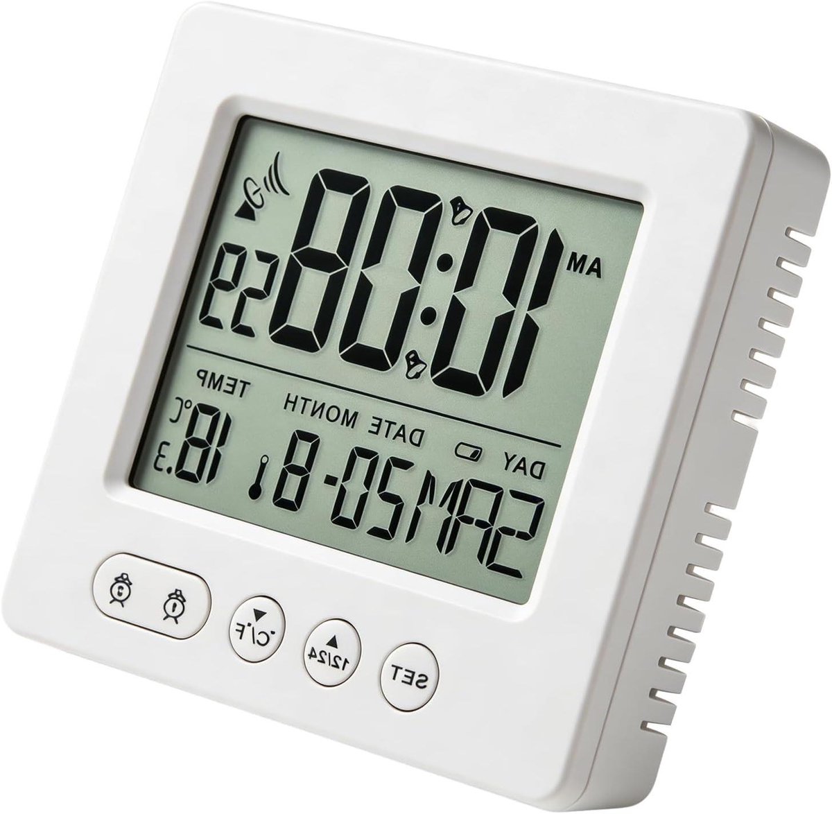 Digitale Wekker - Radio Klok - Nachtkastje Gebruik - Automatische Tijdkalibratie - 8 cm Scherm - Wit