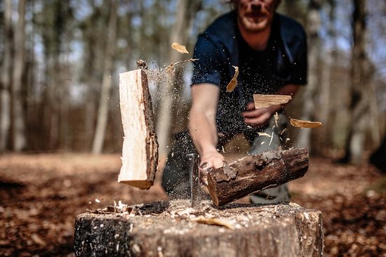 Volledig stalen bijl - Handbijl kampeerbijl - Hout kloven - Kop en steel uit één stuk — afbeelding 2