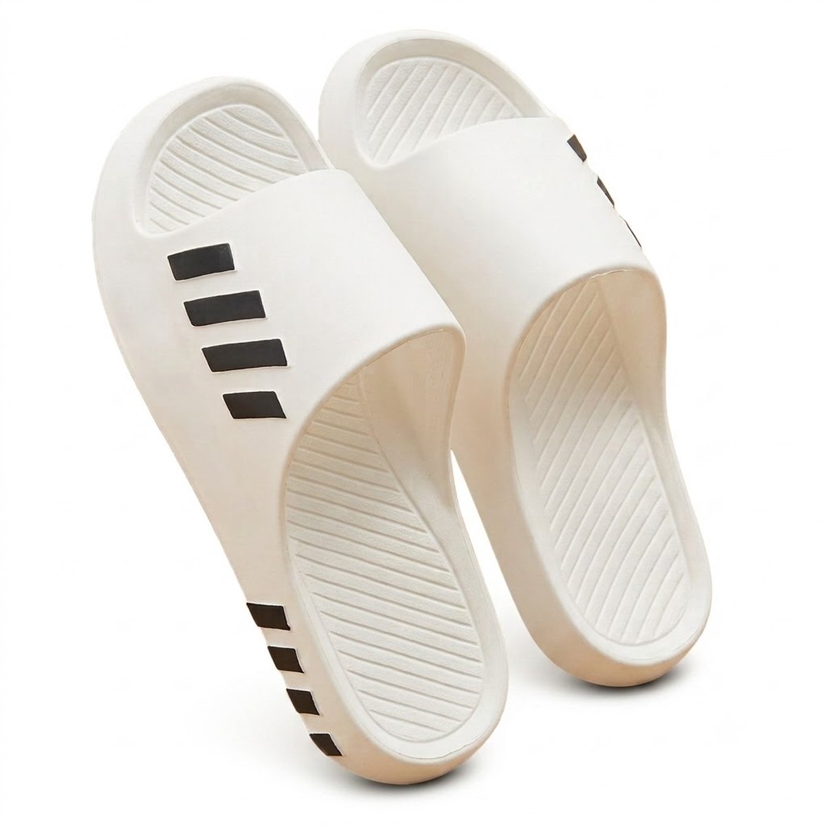 Witte badslippers heren en dames instap slippers antislip dik zool zacht voetbed open teen douche slippers strand slippers casual slippers geschikt voor binnen en buiten maat 43