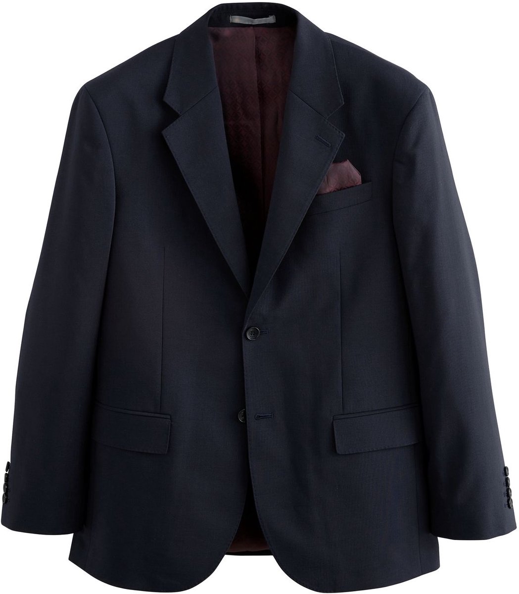 Next - Heren - Normale Pasvorm - Signature Nova Fides 100% Italian Wool Suit Jacket - Short - Blauw