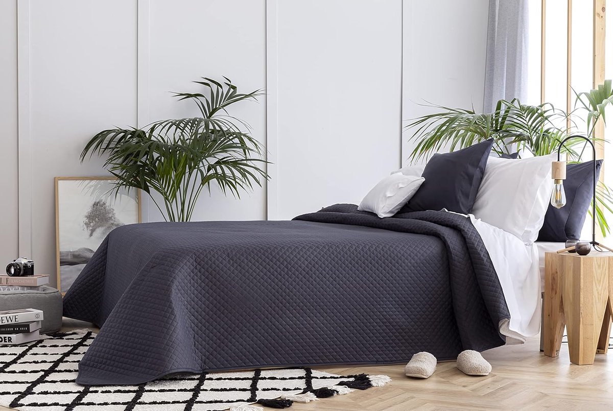 SnelShoppen - Multifunctionele Bedsprei met Ruitpatroon - Extra Zacht 100% Microfibre - Ideaal voor Lente, Zomer, Herfst en Winter - 105-200 x 260 cm