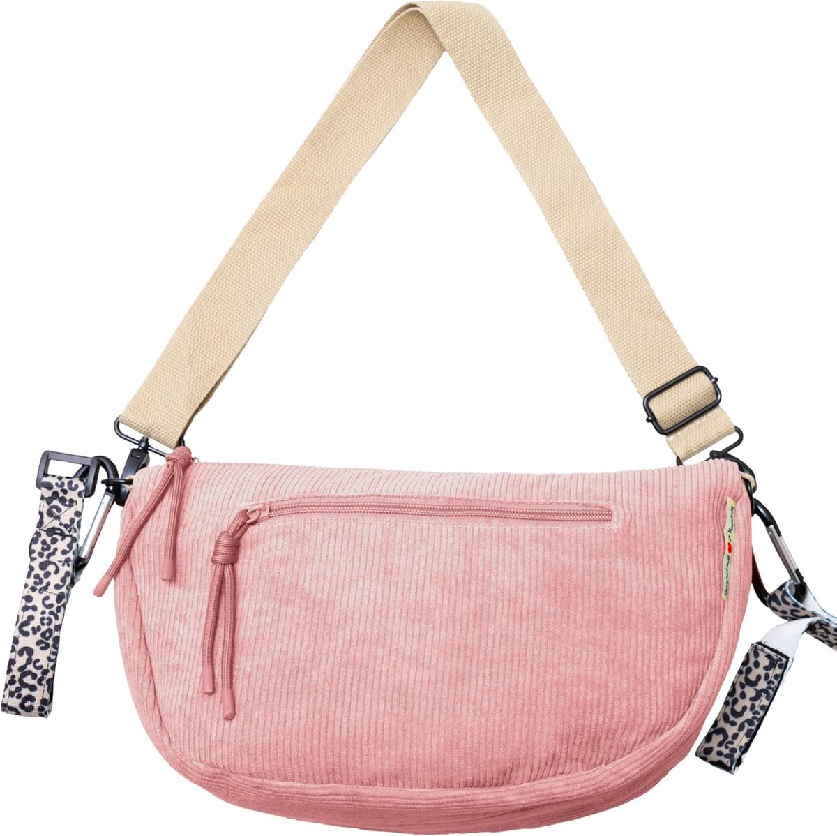 SnelShoppen - Kleine luiertas met aankleedkussen voor baby's, bessenroze corduroy, handig voor onderweg, multifunctionele luiertas, perfect voor ouder