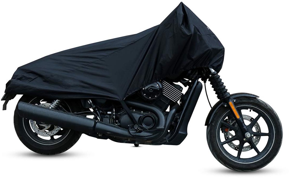 SnelShoppen - Motorhoes voor straatmotor of scooter, lichtgewicht waterdichte halve hoes, stofbestendig in zwart, maat M, ideaal voor buitengebruik, g