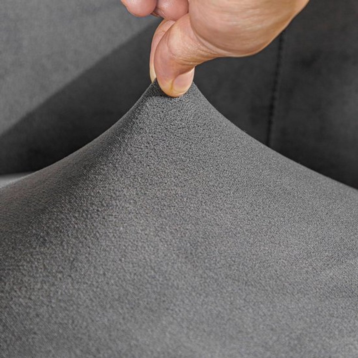 Verstelbare Stoelhoes voor Poef - Grijze Stretch Zitting Bescherming voor Meubels en Interieur