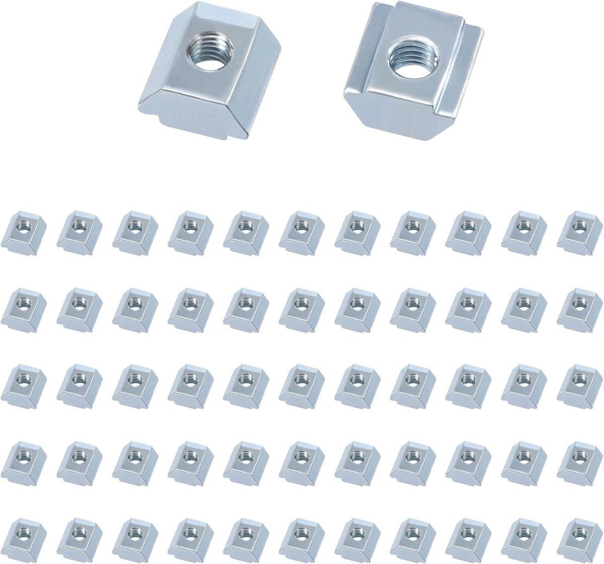 M4 Groove 6-Type B Moeren Set T-Groef Moeren van Koolstofstaal voor Aluminium Profiel Extrusie 50 Stuks
