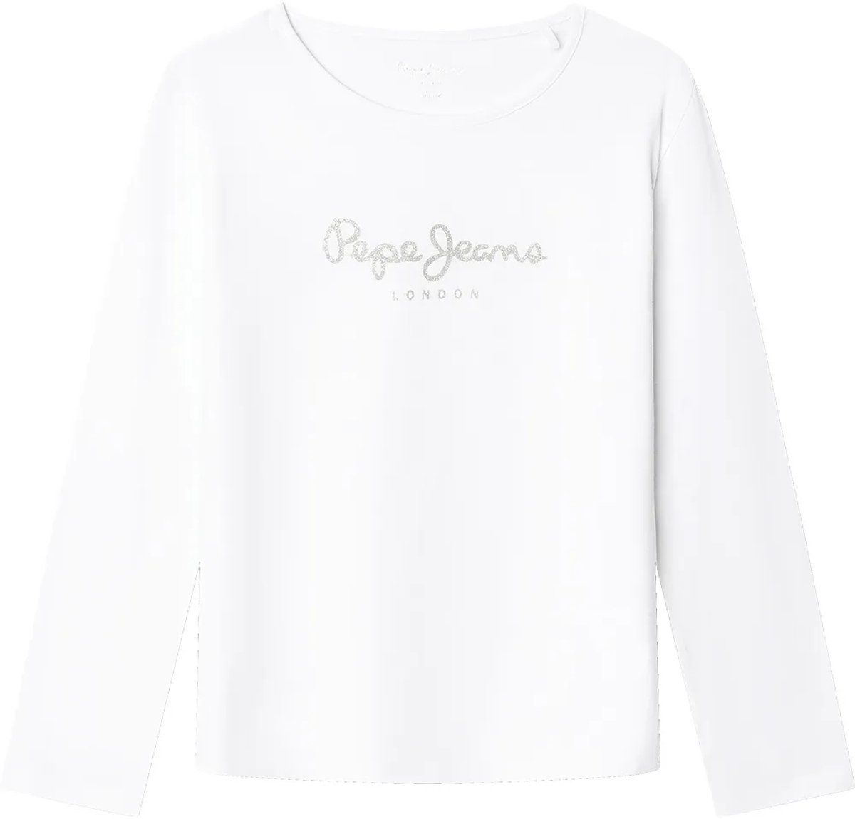 Pepe Jeans Hana Glitter T-shirt Met Lange Mouwen Wit 6 Years Meisje